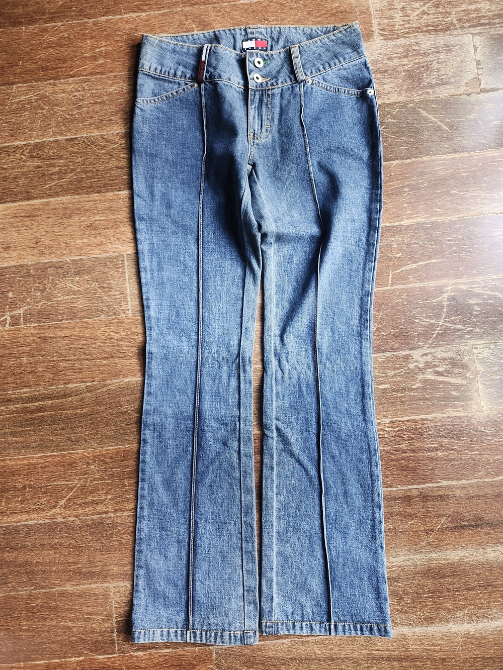 Tommy Hilfiger Blue Front-Seam Wide Leg Jeans